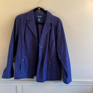 Denim & Co navy blue barn jacket. Size medium